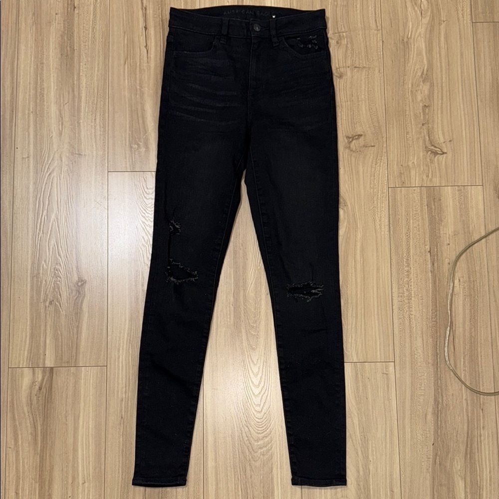 American Eagle Teal Dark Turquoise Skinny Jeans Womens Jegging Size 2